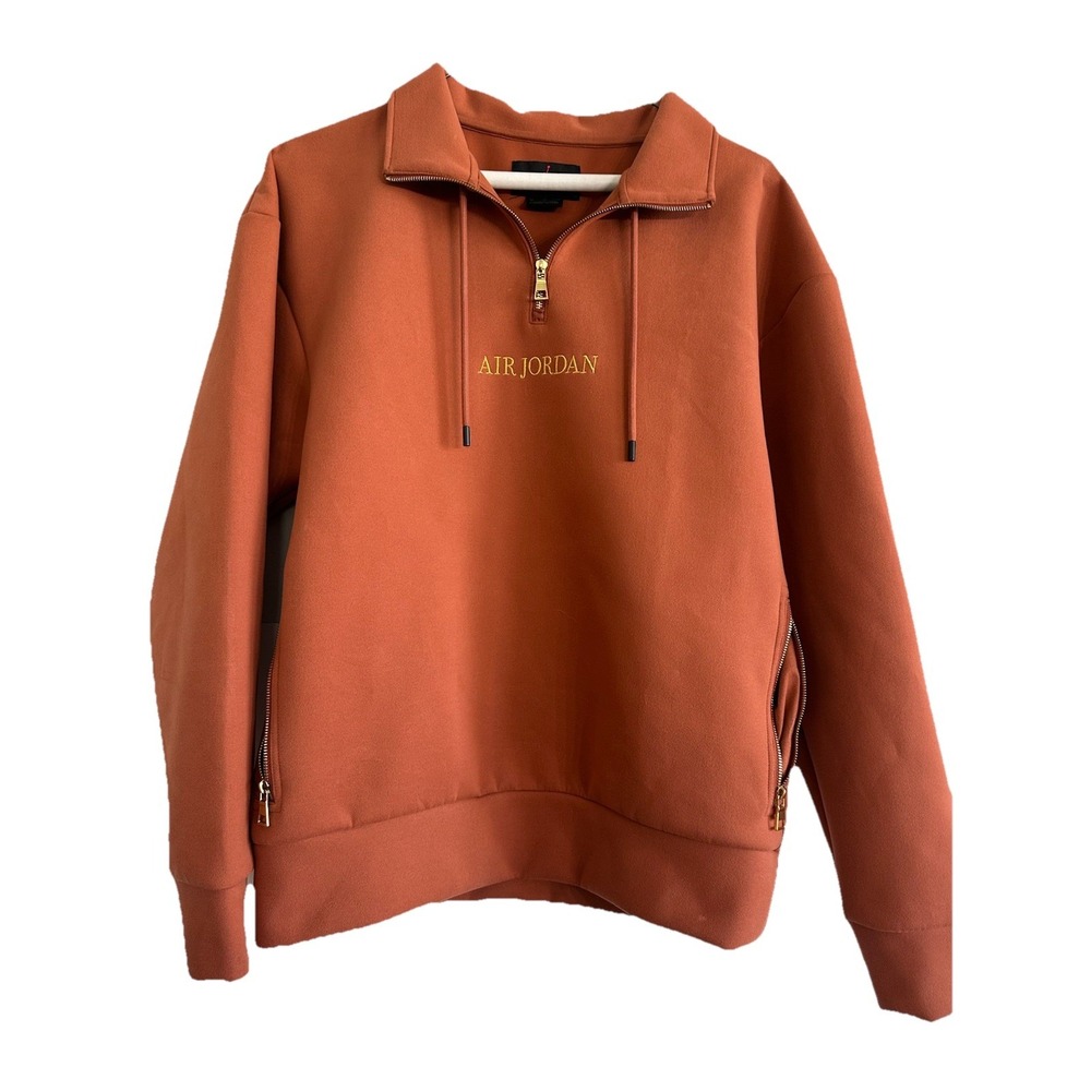 Nike Air Jordan Remastered 1/4 Zip Pullover Dusty Peach Orange AT9820-010 Mens M
